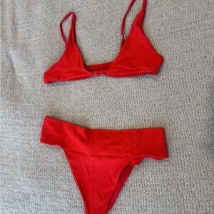 Vibrant Red Bikini Set for Women